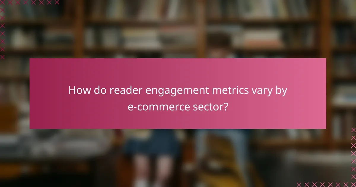 How do reader engagement metrics vary by e-commerce sector?