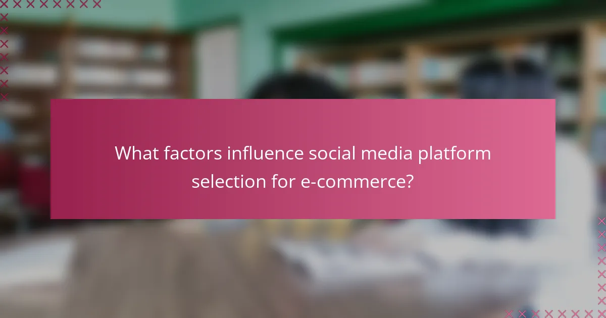 What factors influence social media platform selection for e-commerce?
