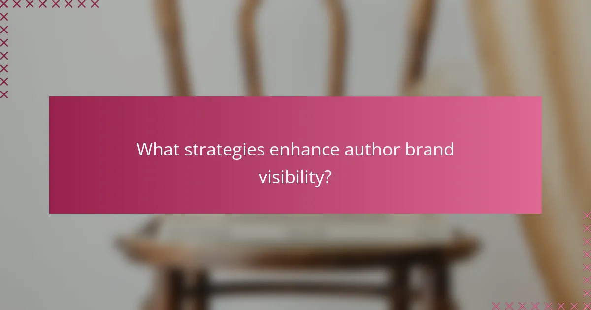 What strategies enhance author brand visibility?